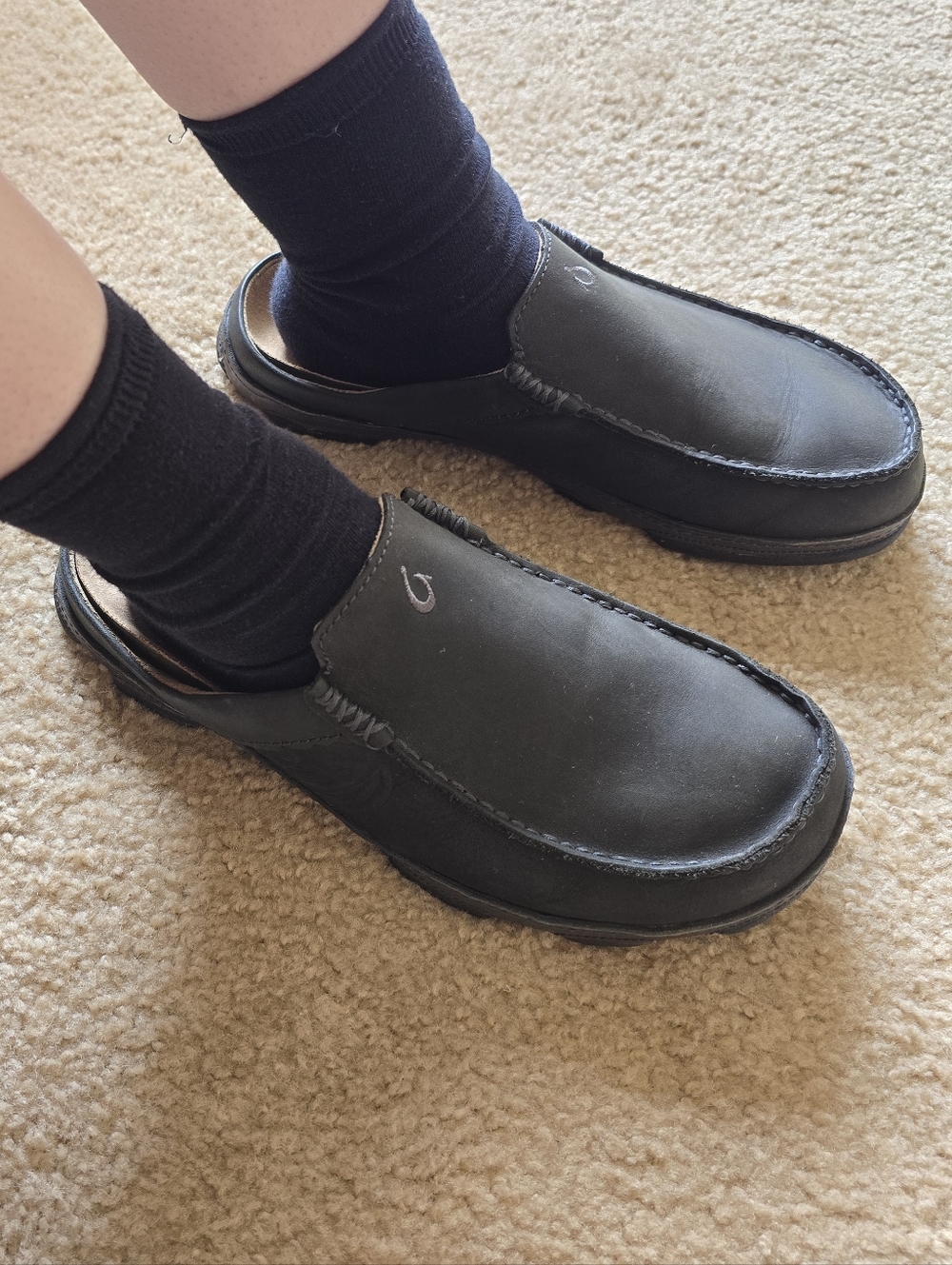 Olukai Kono II Men's Black Slip-On Casual Mules